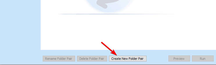 кнопка создать новую пару в SyncToy