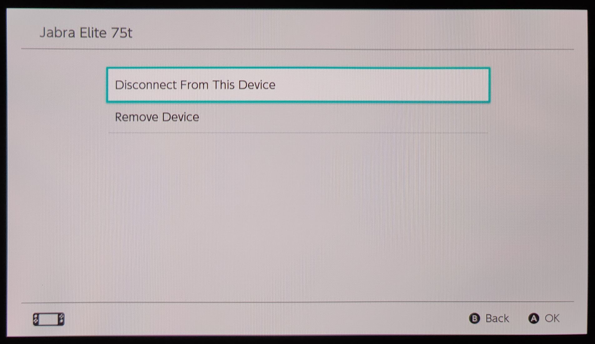 Экран настроек подключенного Bluetooth‑устройства с опцией Отключить устройство