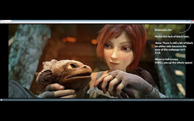 Расширение Black Bars Begone в панели Chrome