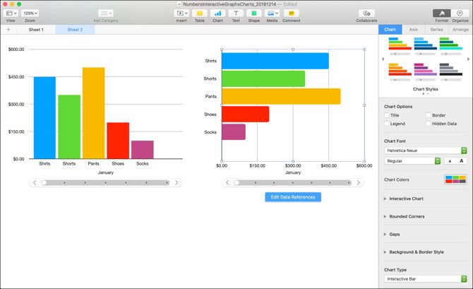 Customize an Interactive Chart in Numbers