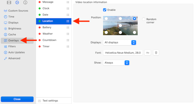 Настройка оверлеев в Aerial