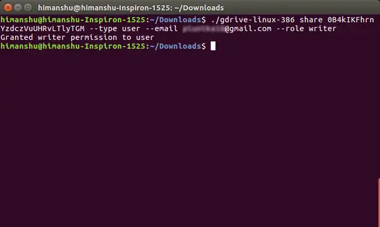 Обмен файлом через Gdrive — пример выдачи прав