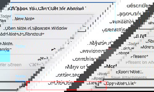 Копирование ссылки на заметку в Evernote