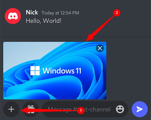 Нажмите плюс, чтобы добавить изображение или файл, затем коснитесь самого изображения.