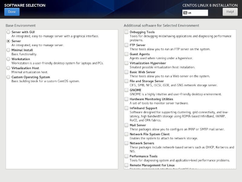 Выбор набора программ (Software Selection)