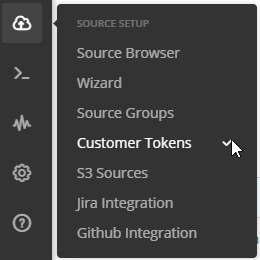 Навигация в Loggly: Source Setup → Customer Tokens для создания токена