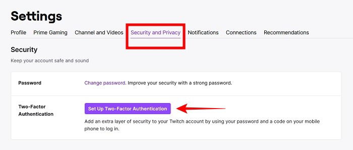 Sécurité et confidentialité Twitch PC