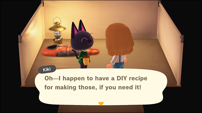 Посетитель с amiibo даёт рецепт DIY — экран с рецептом