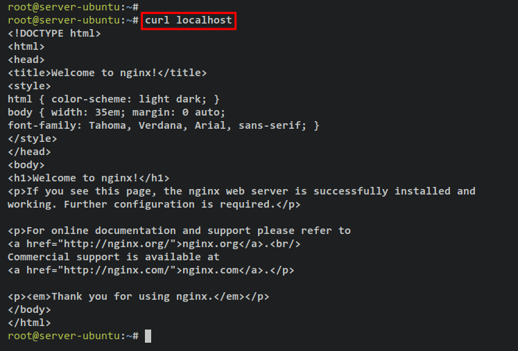Проверка ответа nginx через curl
