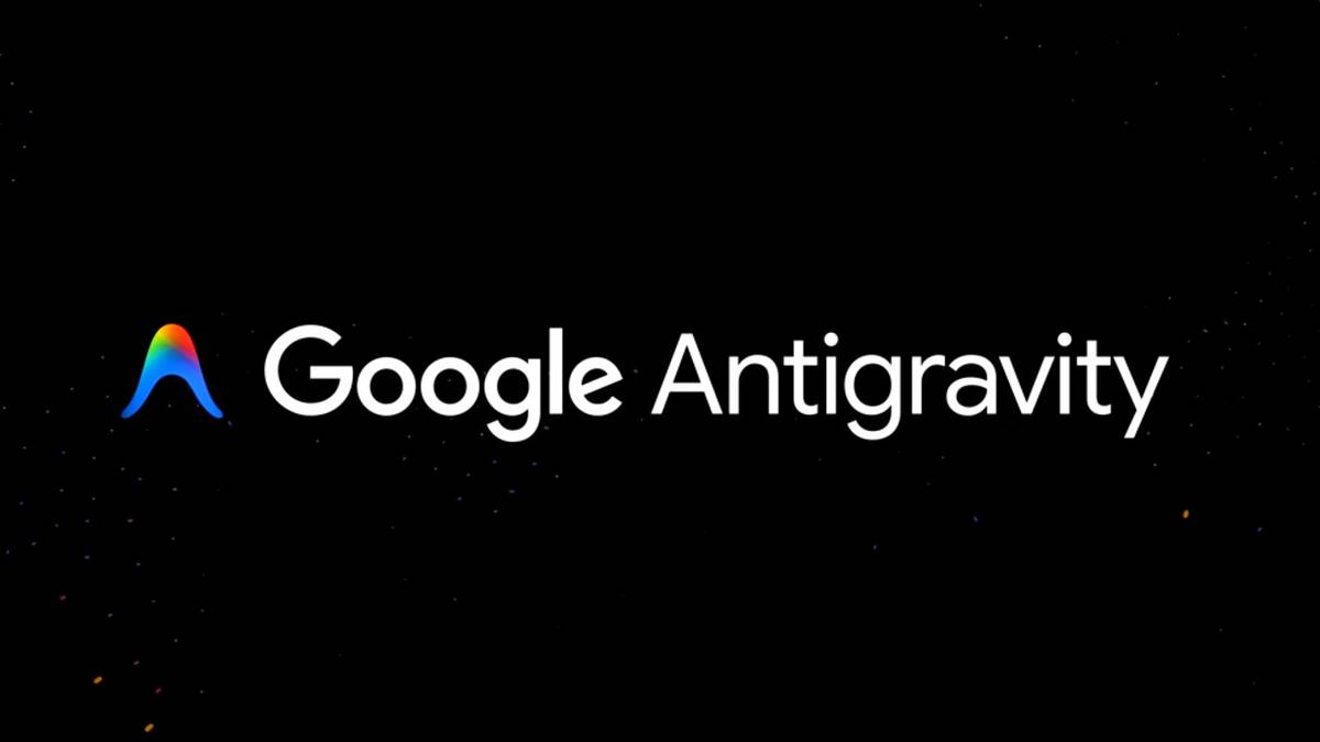 Логотип Google Antigravity на чёрном фоне