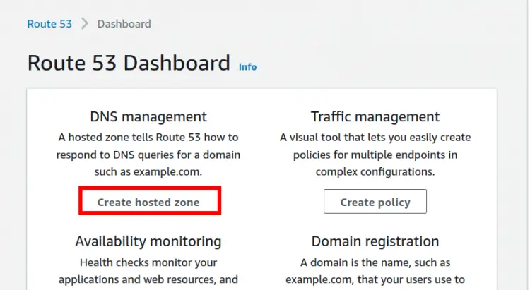 Панель Route 53