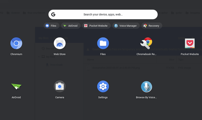 Список приложений FydeOS на Raspberry Pi — браузер и системные утилиты