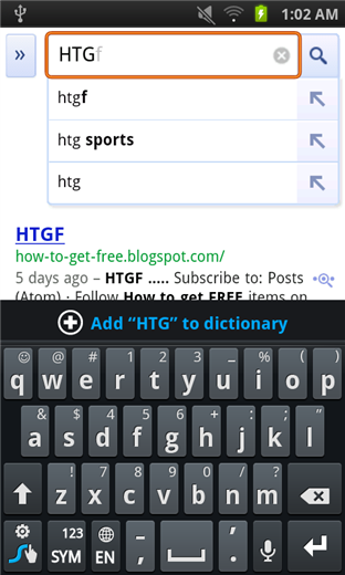 Опции для добавления слова в личный словарь Swype