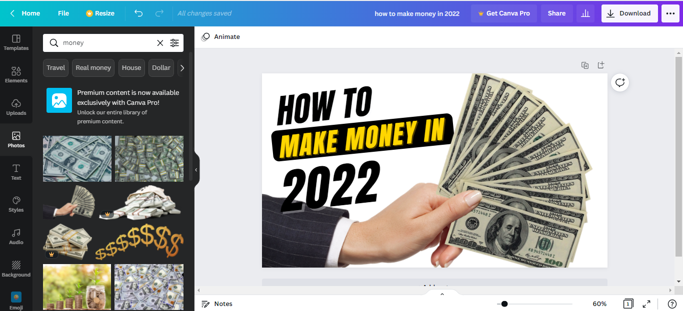 Добавление собственного изображения в шаблон Canva