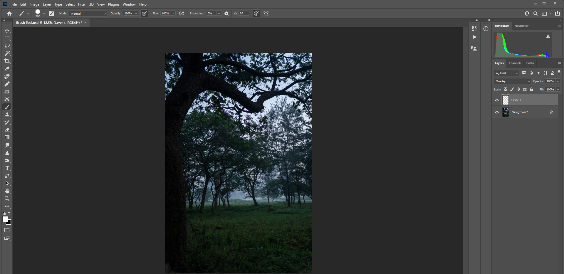 рисование в режиме Перекрытие