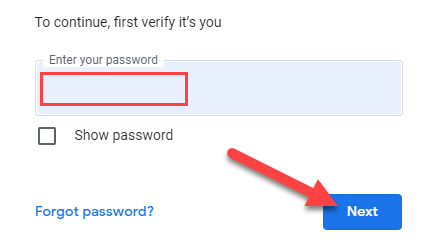 Вход в аккаунт Google для подтверждения личности.