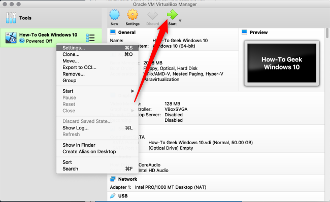 Запуск новой VM