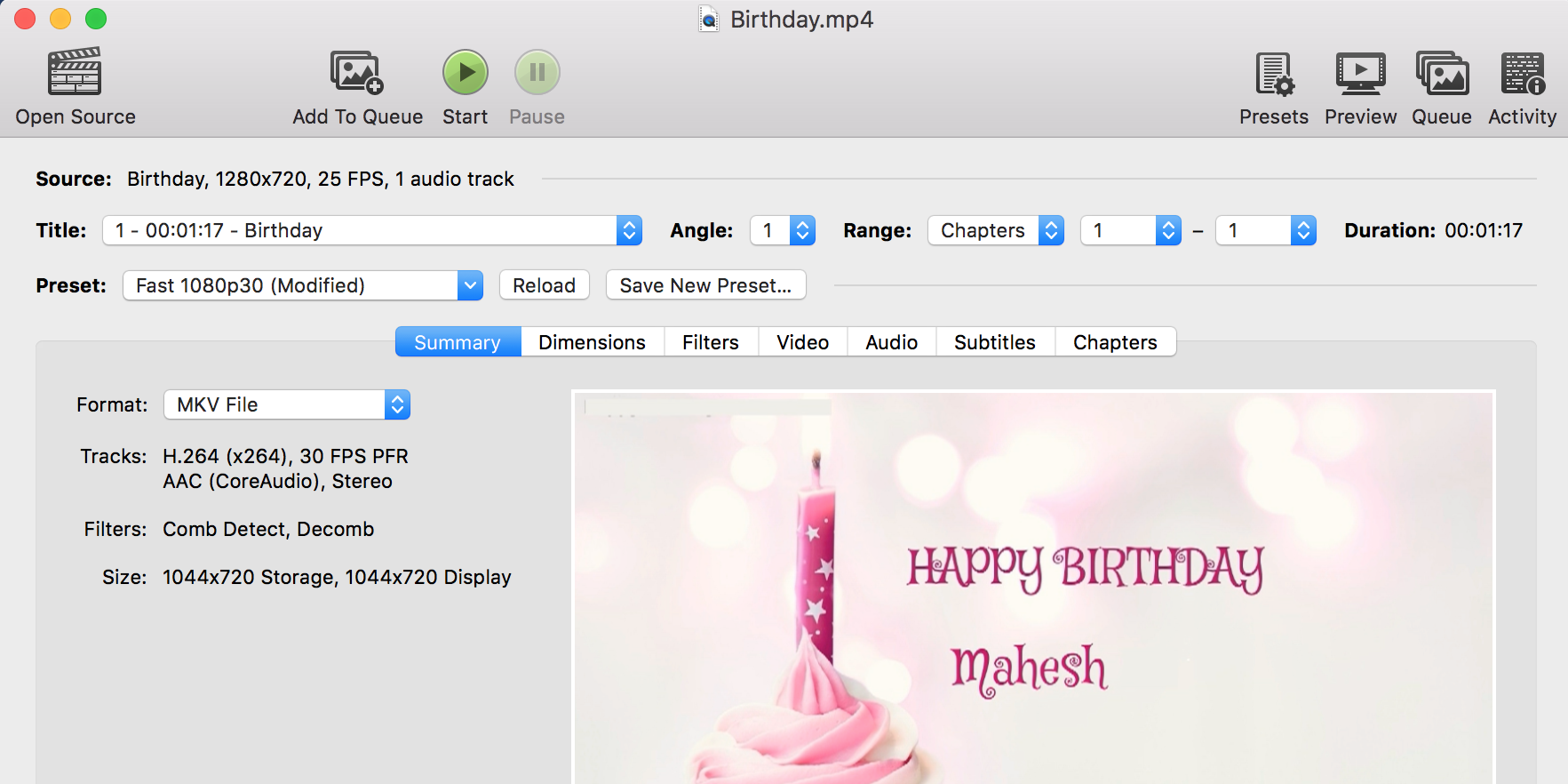 HandBrake: выбор формата и настроек битрейта