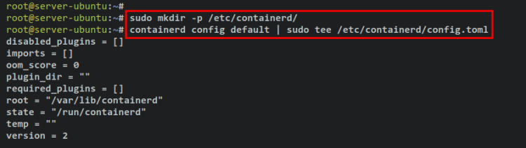 Генерация конфигурации Containerd