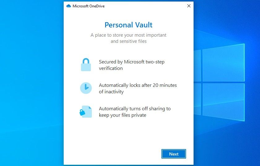 Ключевые функции Personal Vault