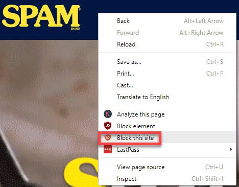 Изображение: интерфейс расширения Block Site с опциями
