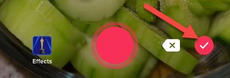 Нажмите галочку по окончании записи, чтобы перейти к редактированию.