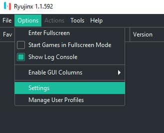 Добавление папки с играми в Ryujinx