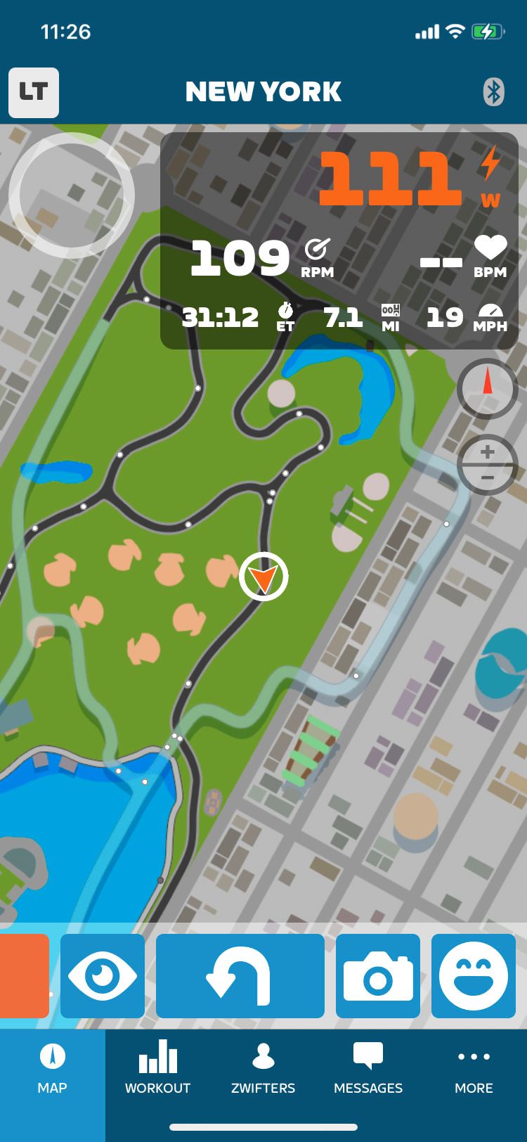 Zwift Companion app workout map