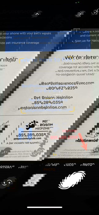 Значок Live Text в Камере iPhone