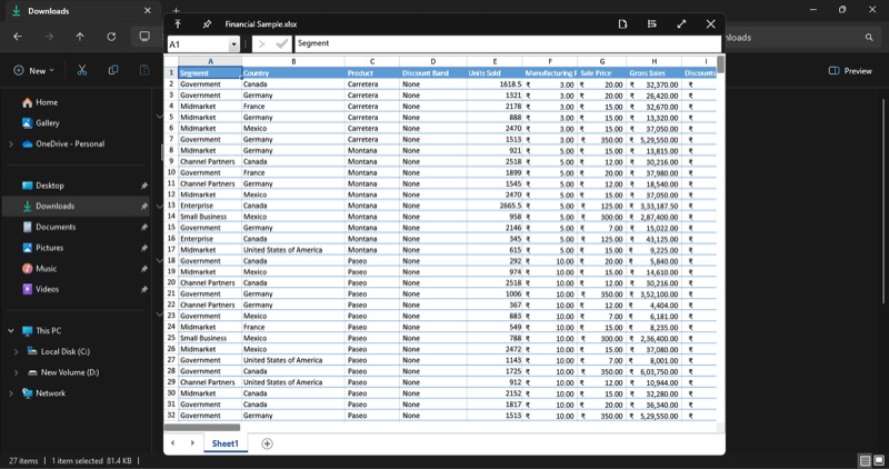 Просмотр Excel через QuickLook после установки плагина