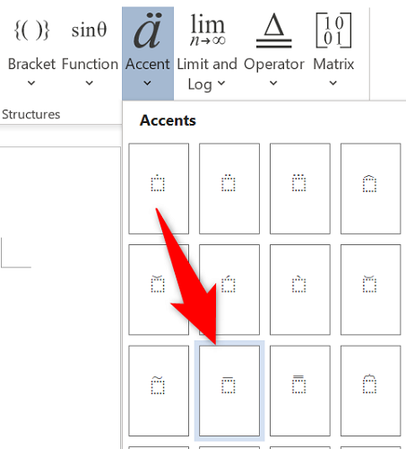 Иконка с элементом Черта в редакторе формул