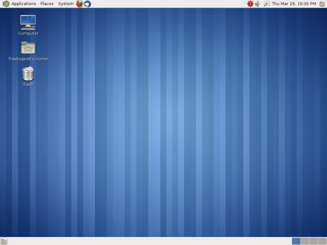 Классический вид рабочего стола MATE с верхней и нижней панелями