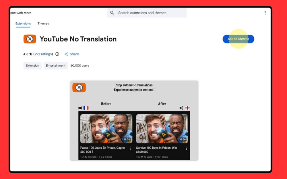 youtube no translation расширение 