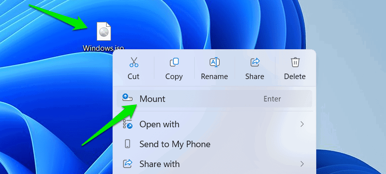 Подключение ISO Windows 11 как виртуального диска