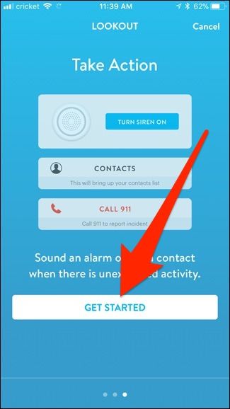 Кнопка Get Started для начала настройки