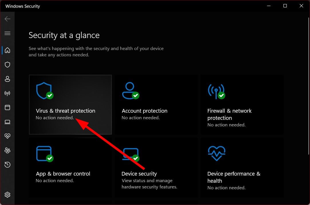 Защита от вирусов и угроз в Windows Security