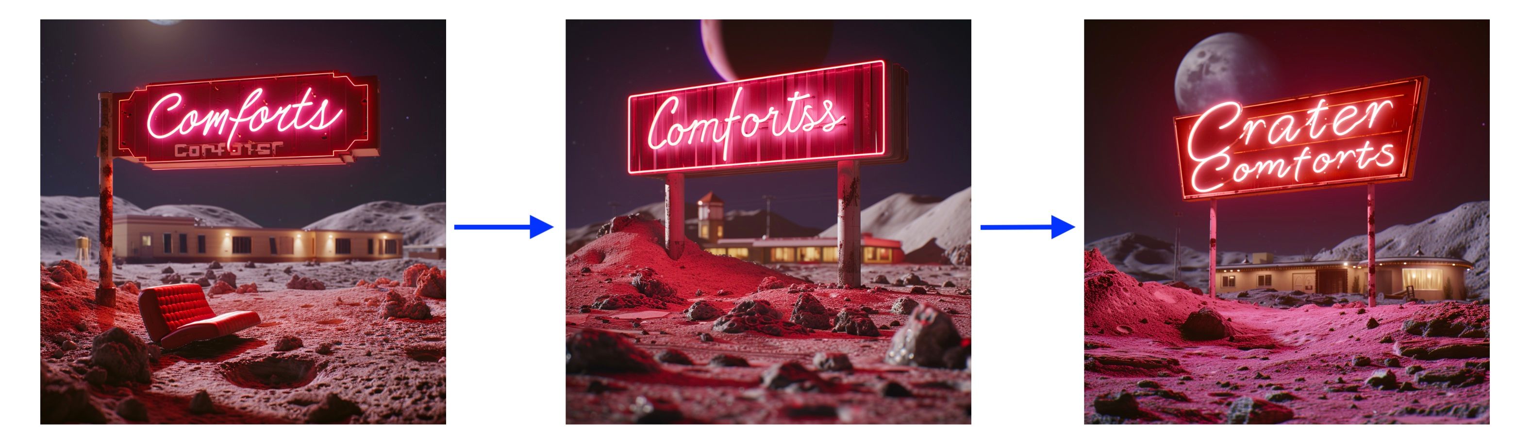 Прогрессия изображений Midjourney с помощью кнопки вариаций