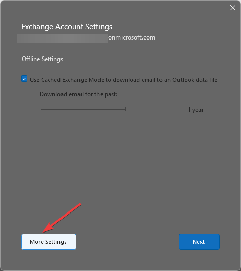 Кнопка «Дополнительные параметры» в настройках учётной записи