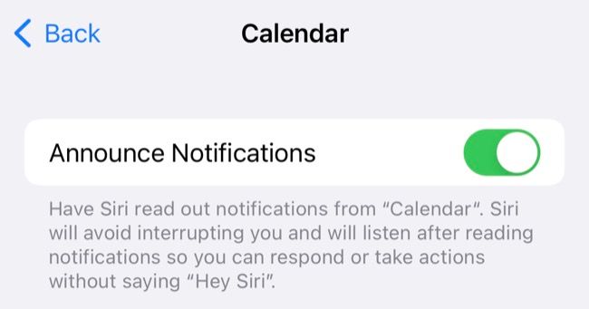 Change app notification announce settings