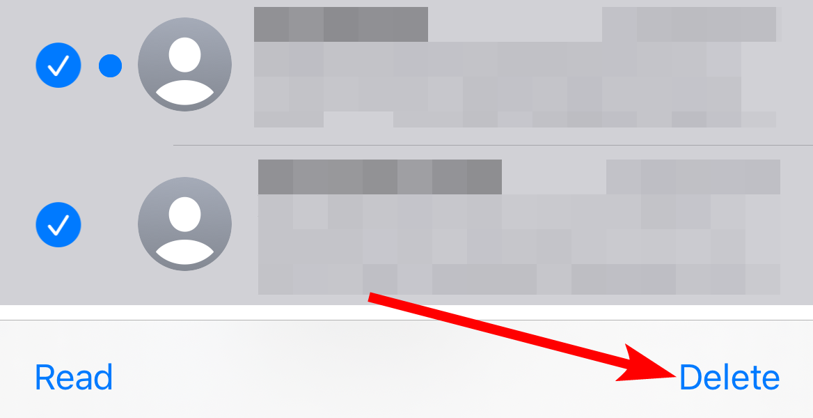 Удаление нескольких переписок одновременно.