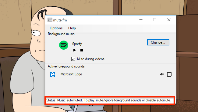 Mute.fm показывает активность и приостанавливает плеер