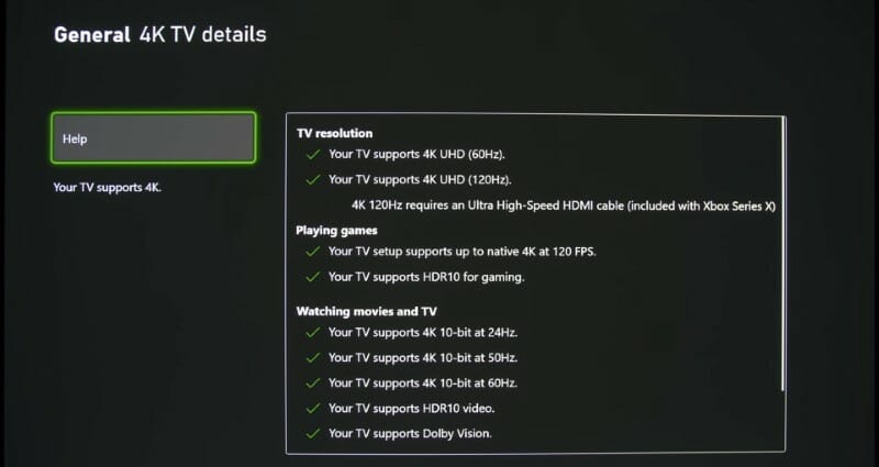 Детали поддерживаемых режимов телевизора