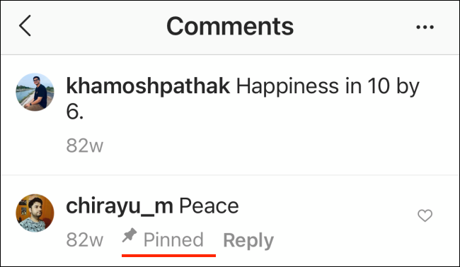 Закреплённый комментарий в Instagram на iPhone