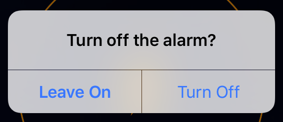Кнопка выключения будильника на экране Pandora