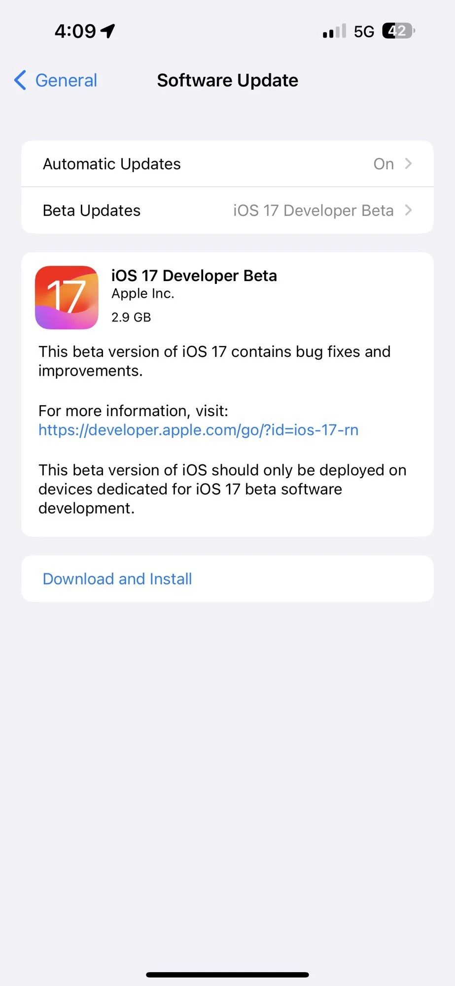 Установка iOS 17 developer beta на iPhone