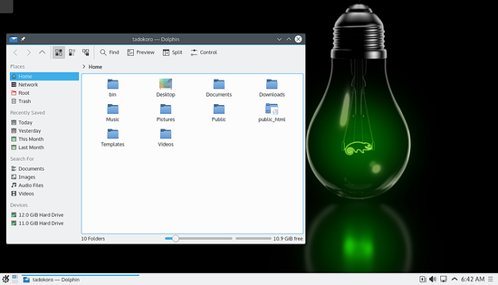 Файловый менеджер Dolphin в KDE 5