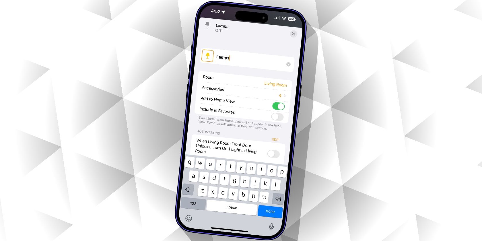 Переименовать устройства в приложении «Дом»