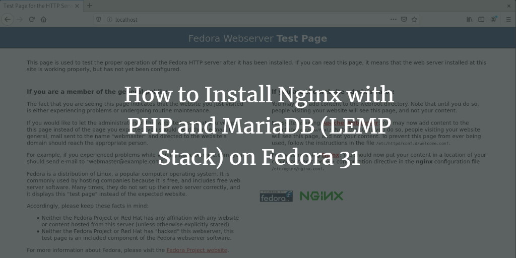 LEMP на Fedora 31: установка и настройка