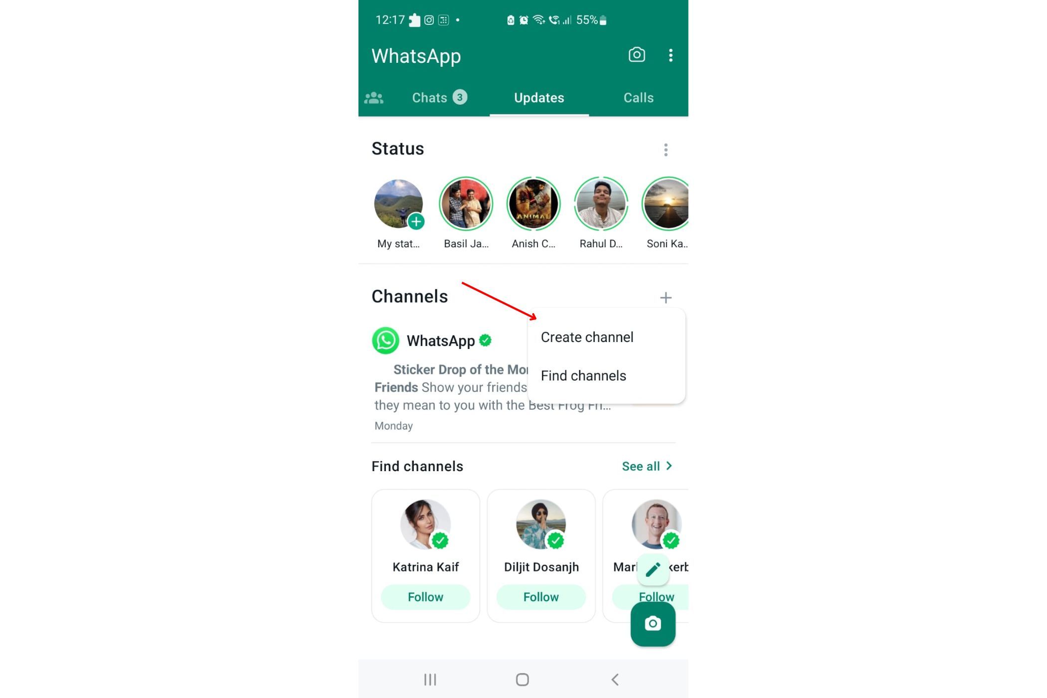 Создание канала WhatsApp