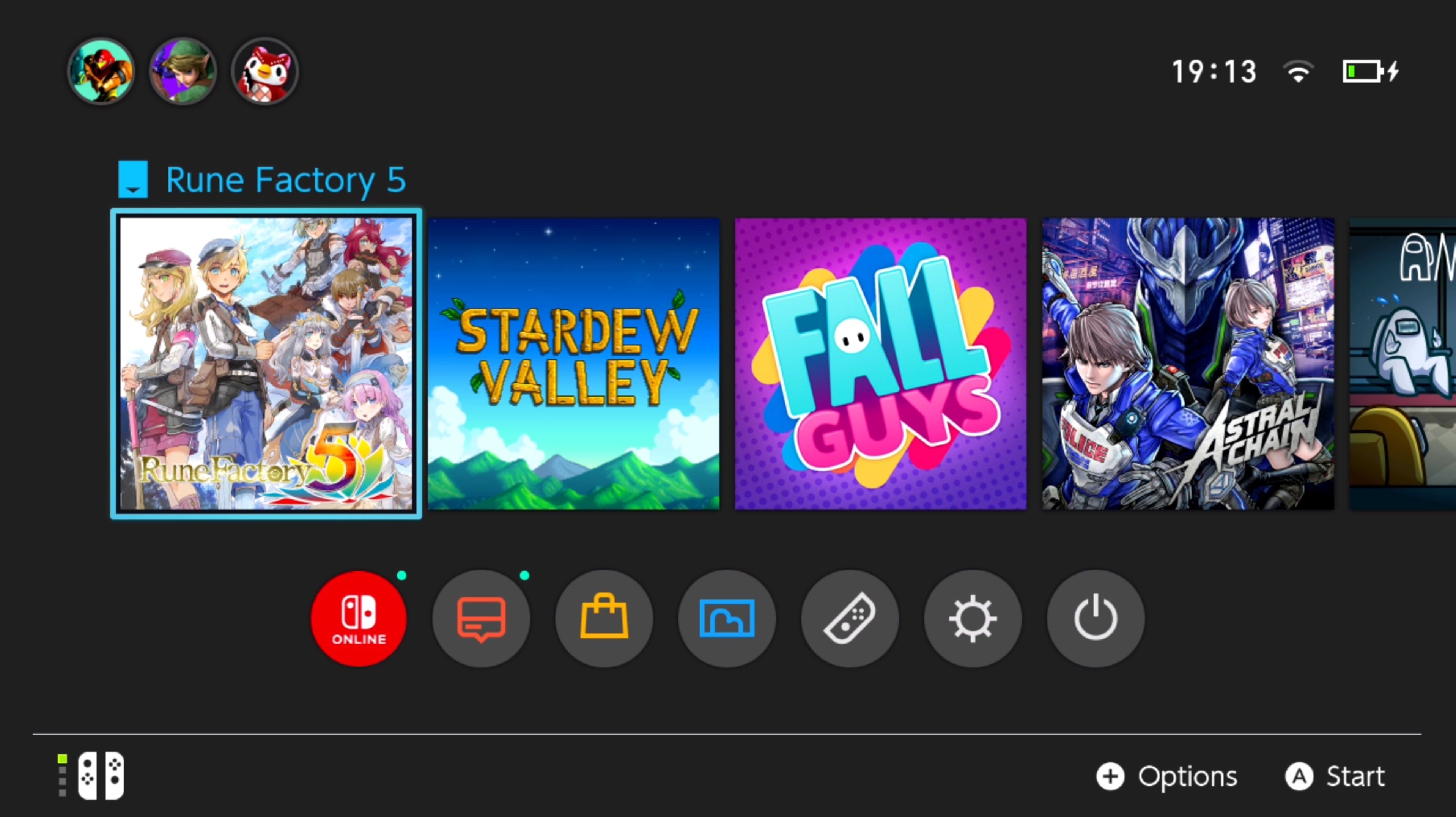 Наведите курсор на игру в меню Home